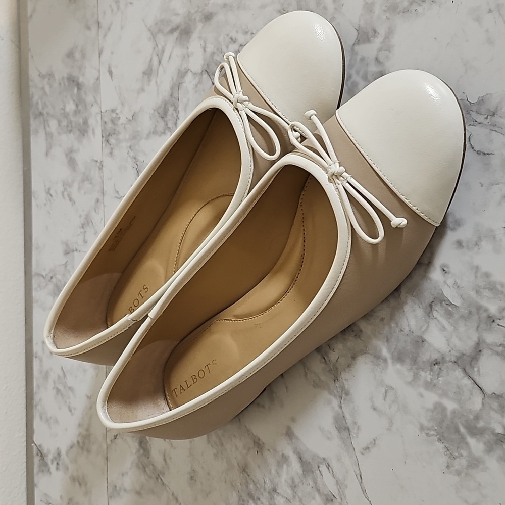 Talbots Blair Soft Nappa Ballet Bow Leather Round Toe Flats